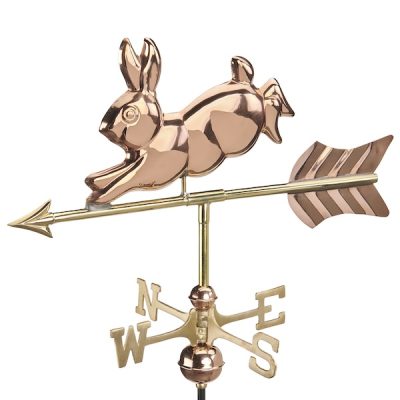 Rabbit Cottage Weathervane - Copper w/Roof Mount