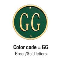 Green with Gold Letters