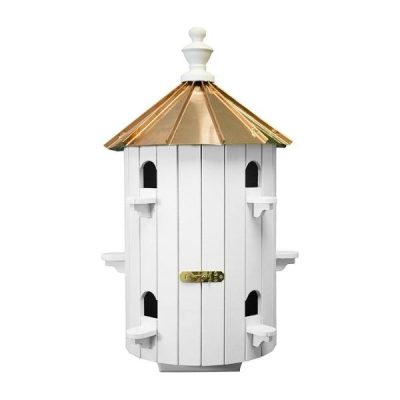 10-Hole Low Roof Bird House w/ Copper Roof