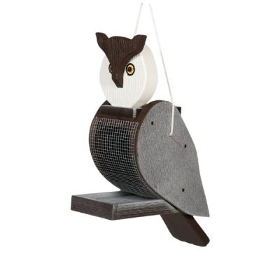 Wood Owl Bird Feeder